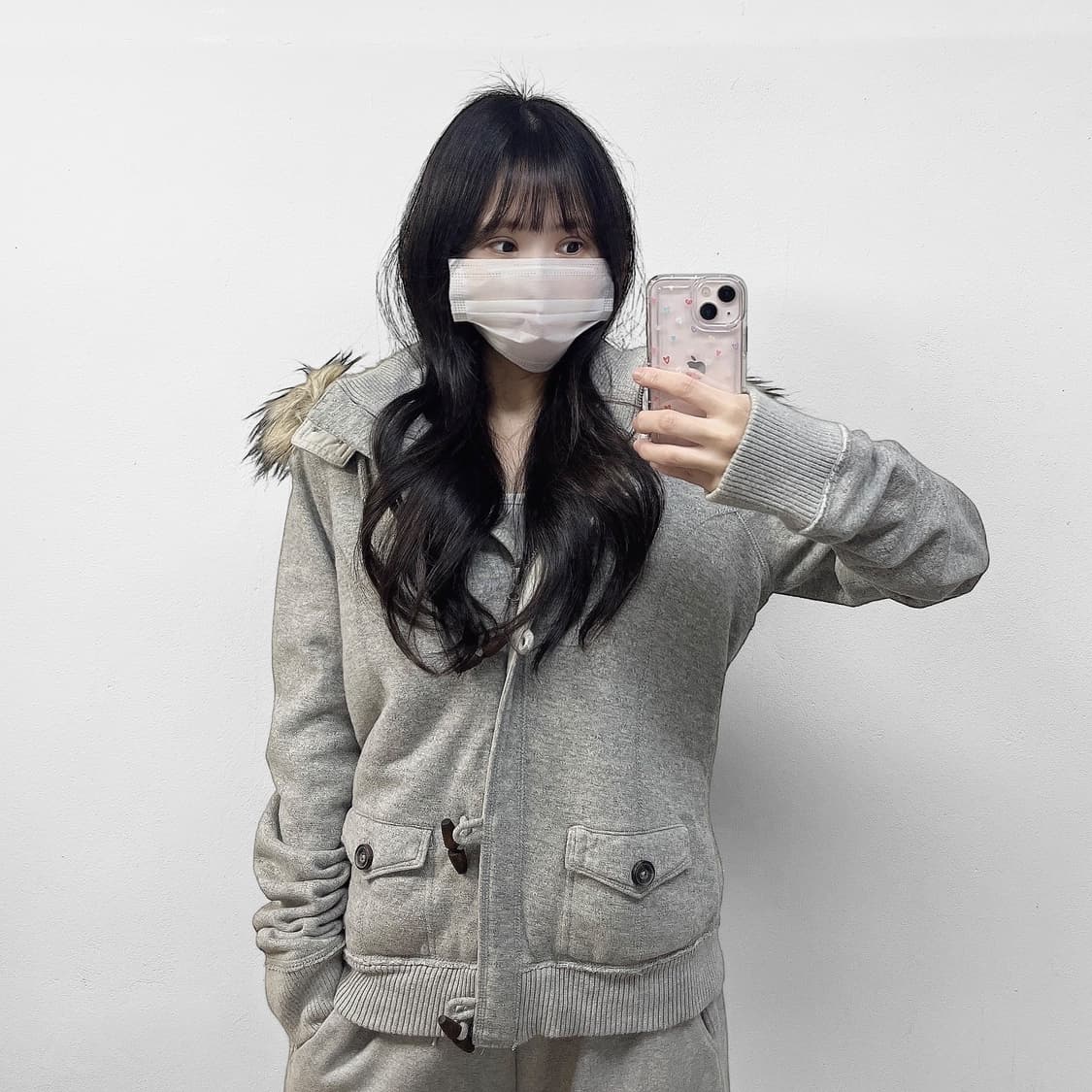 아베크롬비 울프죠 퍼 후드집업 그레이 상품이미지1