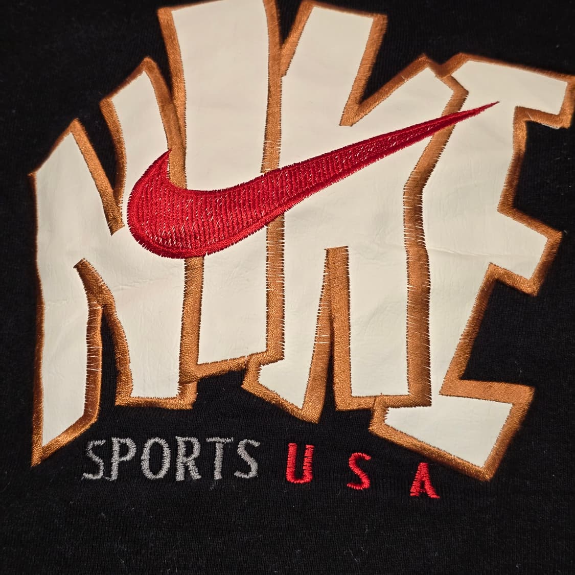 90s NIKE 스펠 아웃 로고 스우시 아플리케 크루넥 스웻셔츠 상품이미지3