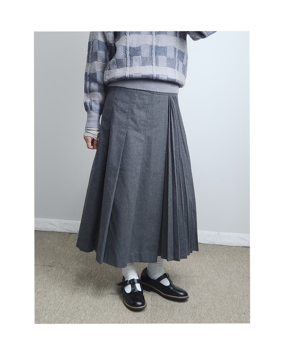 (Celebshop Edition)플리츠 롱 스커트 상품이미지1