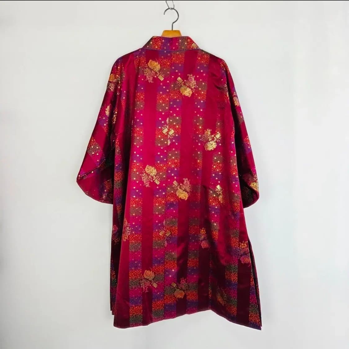 전통 자카드 마고자 버건디 오리엔탈 가운 상품이미지2