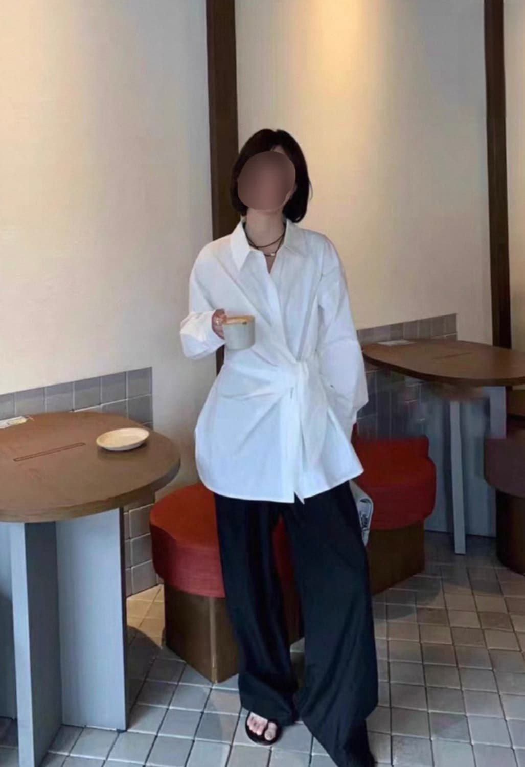 허리 랩 타이 셔츠 상품이미지2