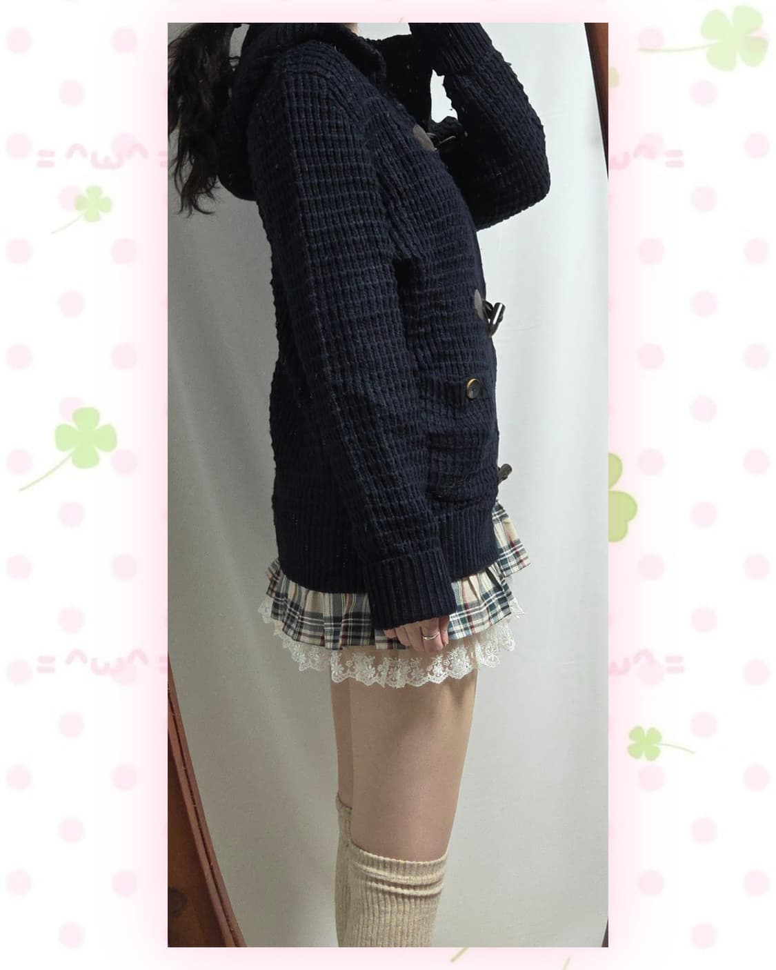 CALLIOPE 네이비 와플 떡볶이 후드 가디건 상품이미지3