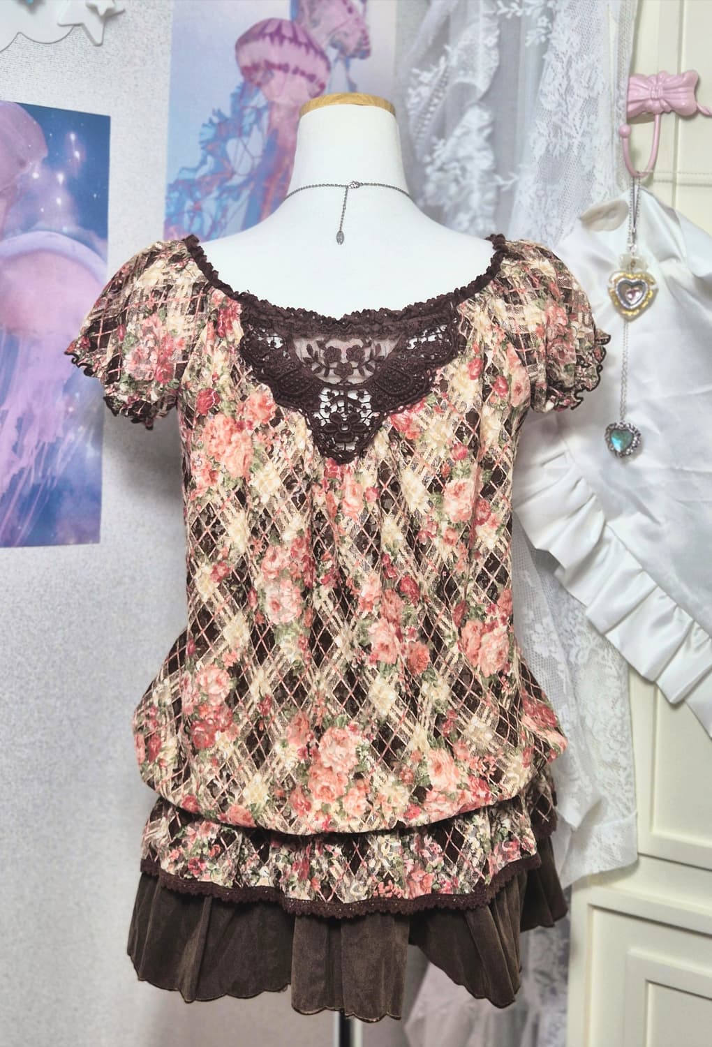 고전 리즈리사 플로럴 라떼갸루 히메카지 블라우스 히메갸루 핀터깔 모리걸 상품이미지5