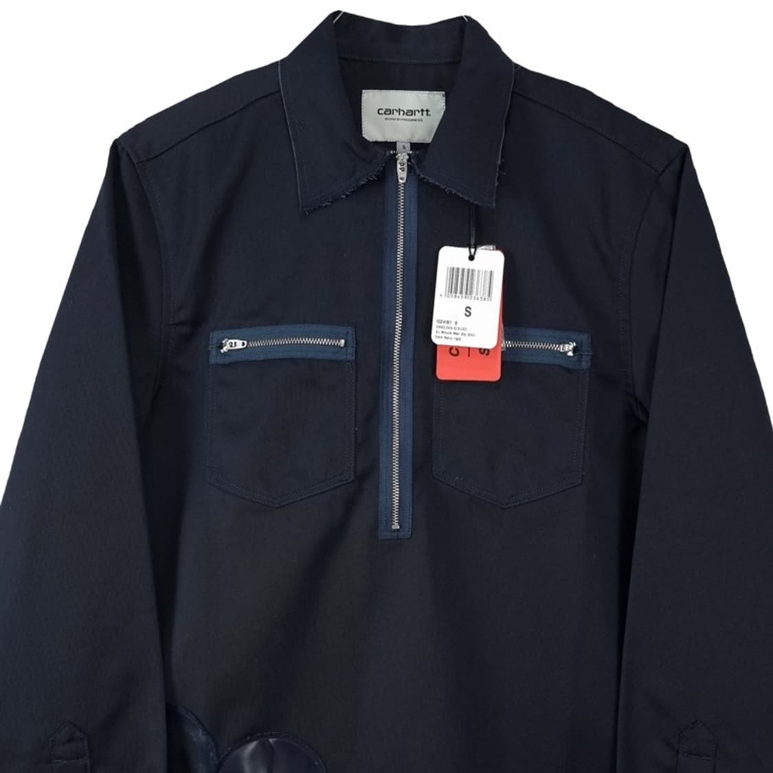 [칼하트 X 슬램잼](새상품)하프 집업 풀오버 셔츠 네이비 P01414 상품이미지4