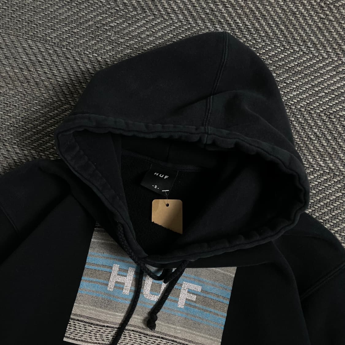 HUF 빅로고 박시핏 블랙 후드 티셔츠y 4520 상품이미지5