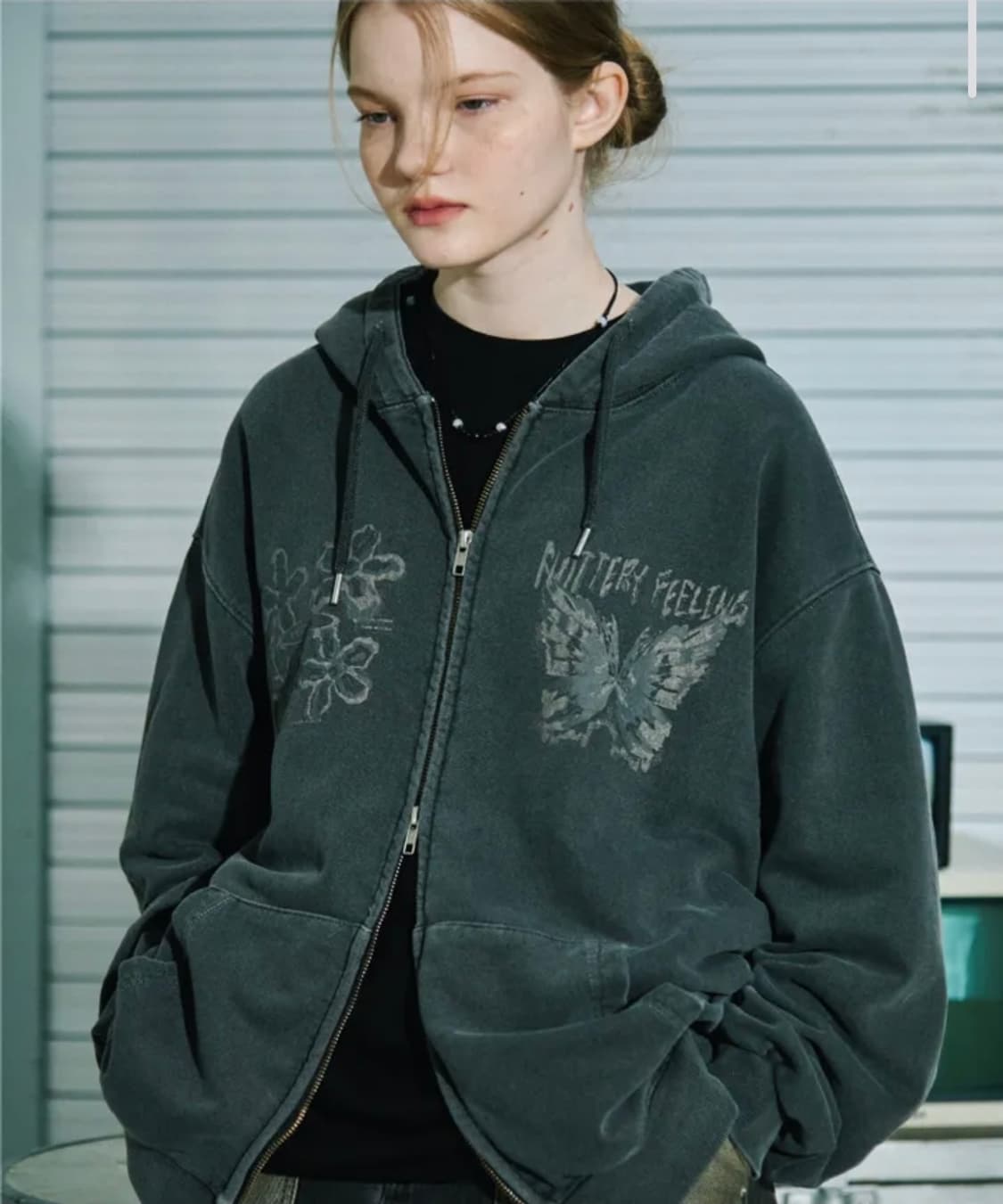 꼼파뇨 플러터리 피그먼트 후드집업 m 상품이미지1