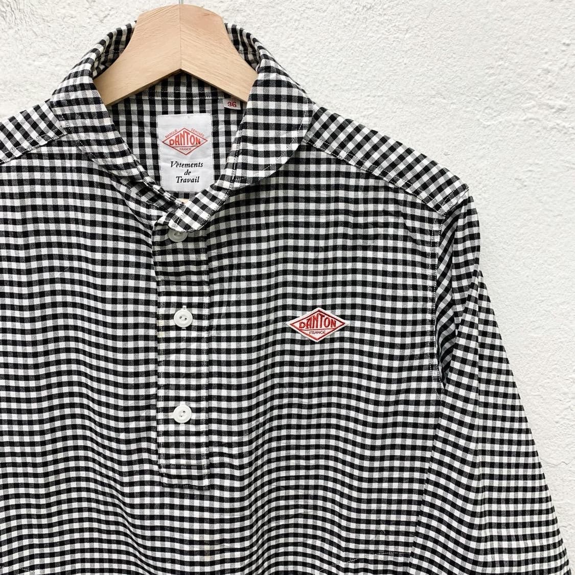 단톤 체크보드 클럽카라 헨리넥 셔츠 상품이미지3