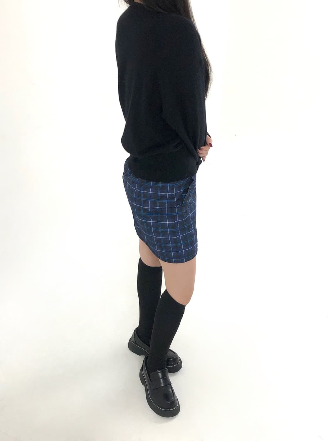 Blue Check Padded Mini Skirt 상품이미지2
