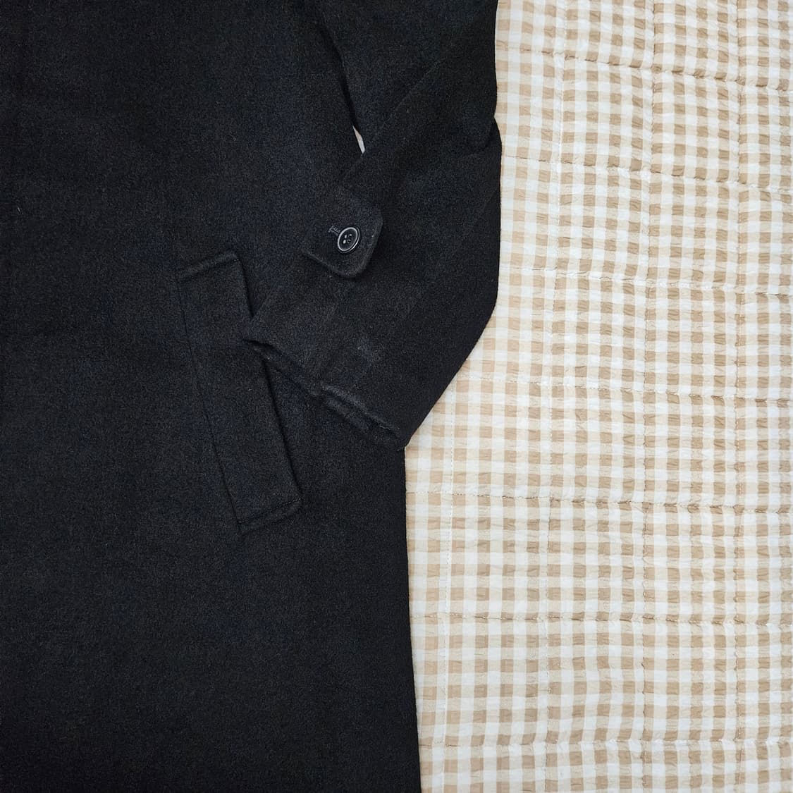 검정색 캐시미어100 롱 코트 자켓 남자100~105 상품이미지4