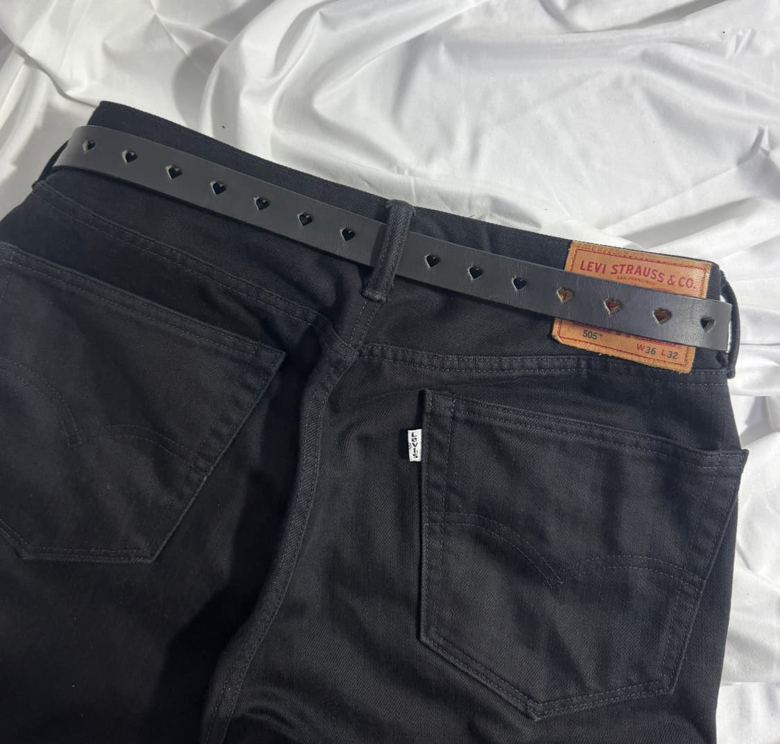 빈티지 하트 버클 레더 벨트 상품이미지2