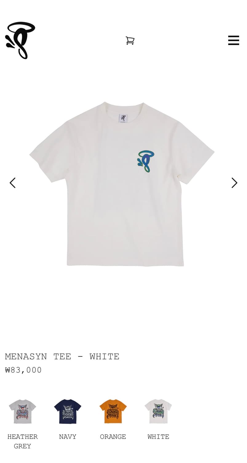 시나월드 MENASYN TEE 반팔티 S central cee 상품이미지2