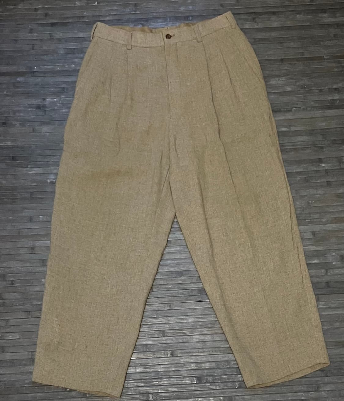 Beige wide wool slacks 상품이미지1