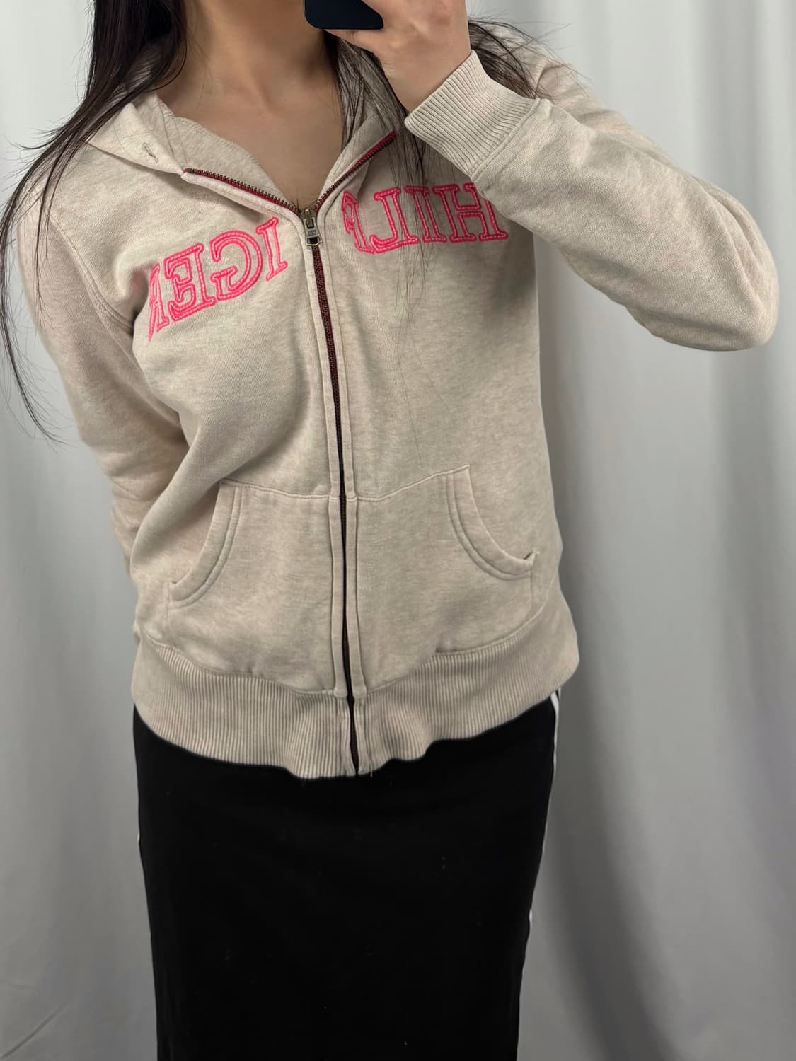 타미힐피거 핑크 로고 후드집업 상품이미지1