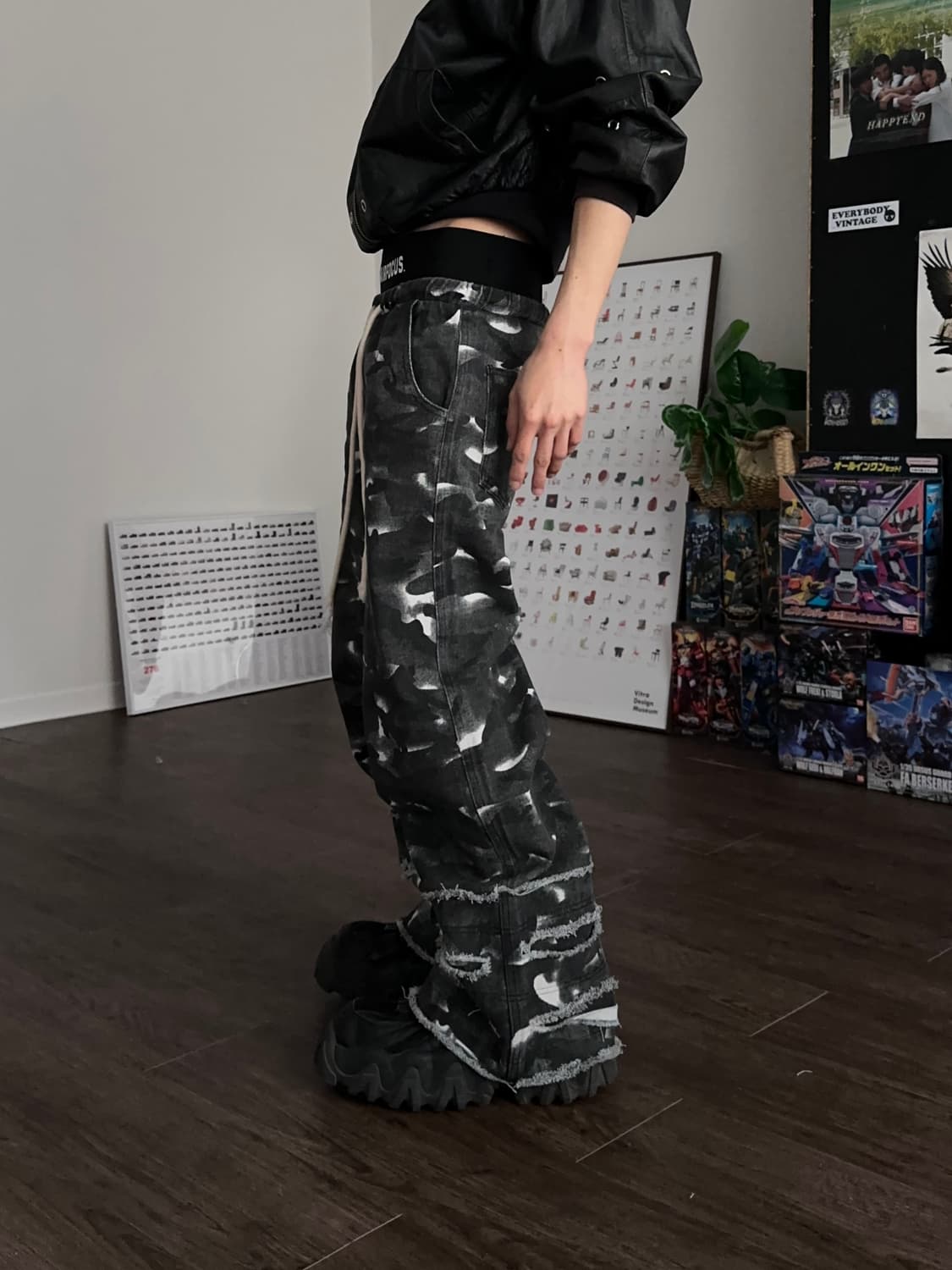 RHNDE 카모 새깅 리프드 플레어 진 상품이미지5