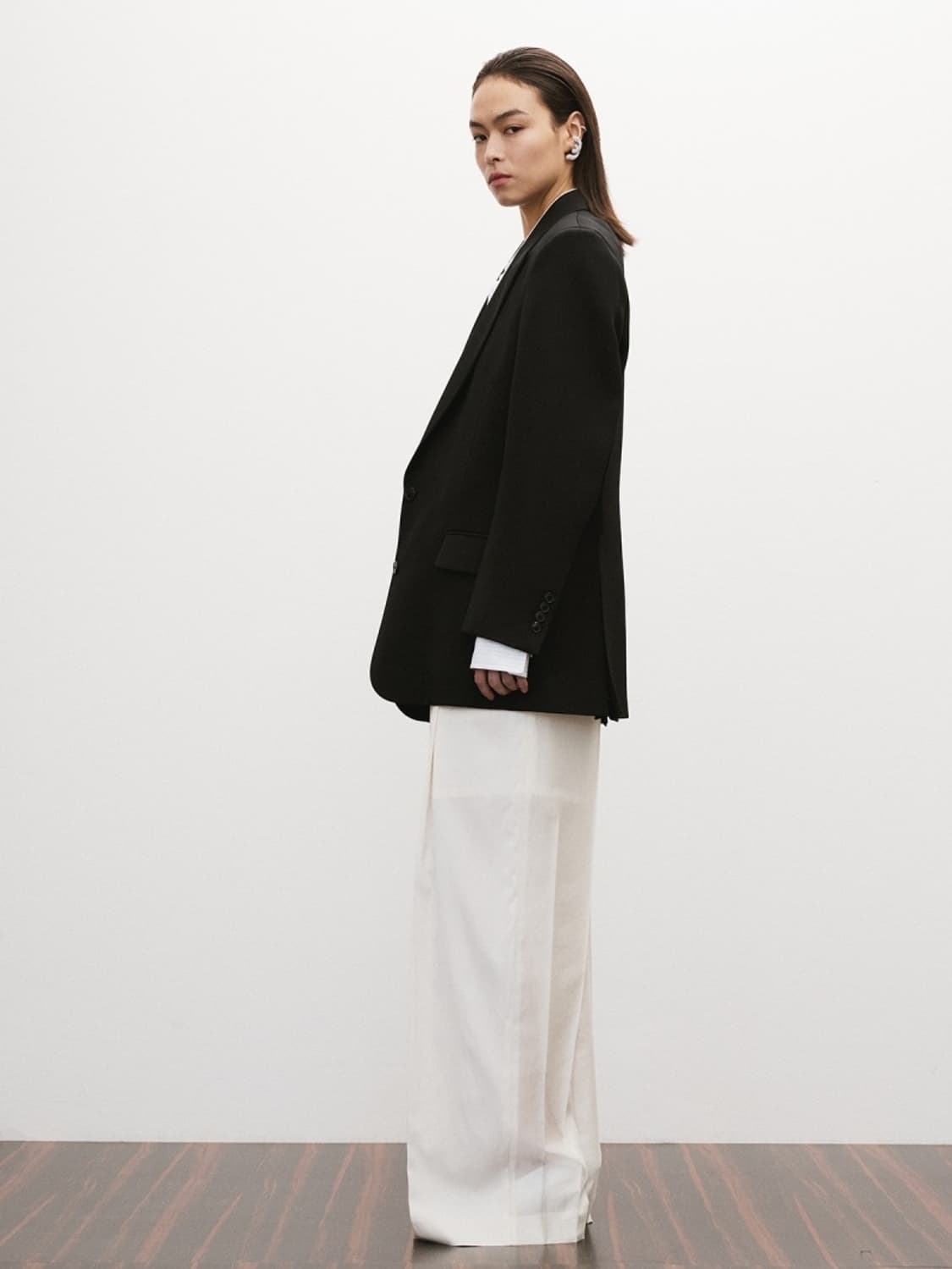 [할인] 렉토 RECTO 스트럭처 울 테일러드 싱글 자켓 블랙 상품이미지3