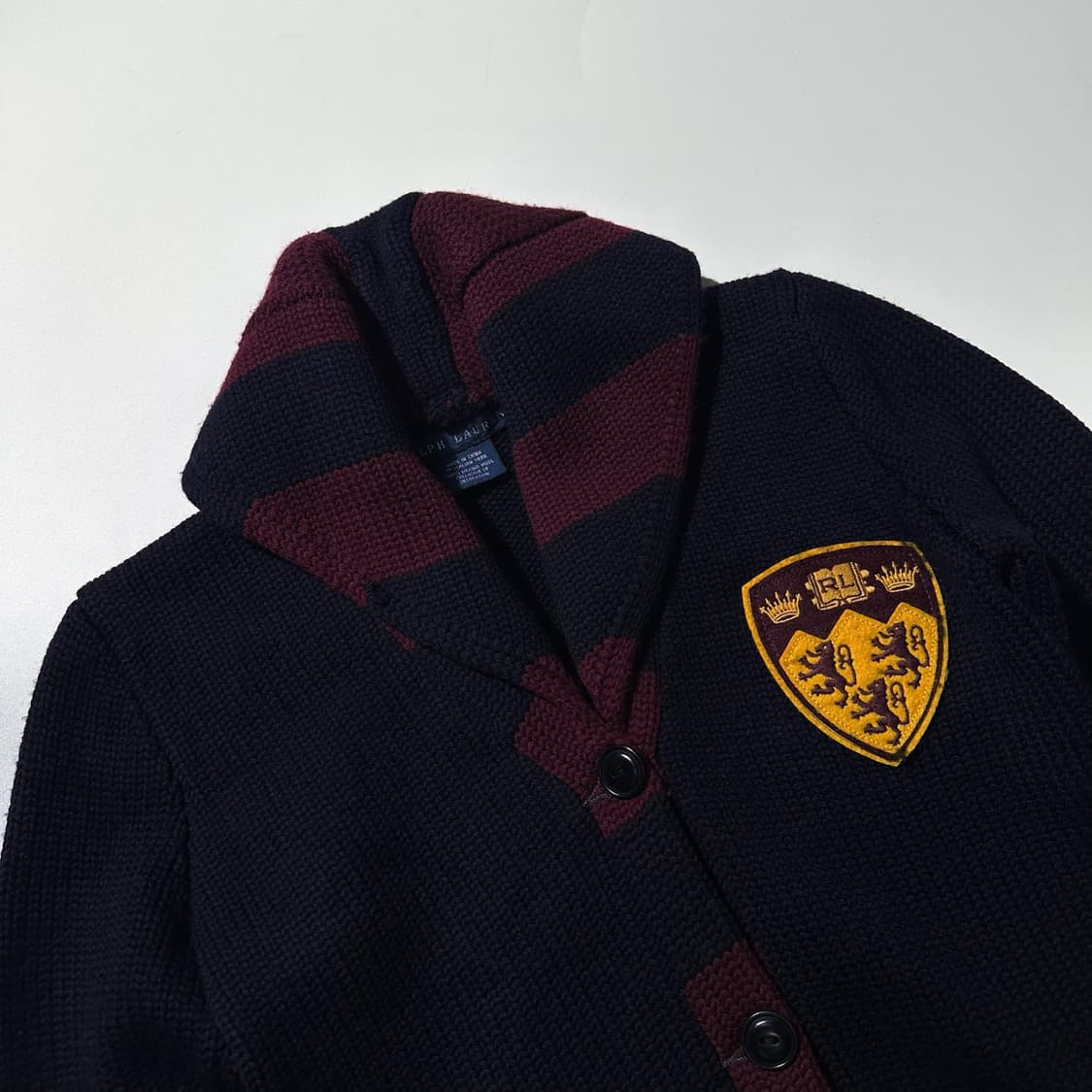 폴로 랄프로렌 메리노울 크레스트 로고 와펜 숄카라 니트 가디건 상품이미지3