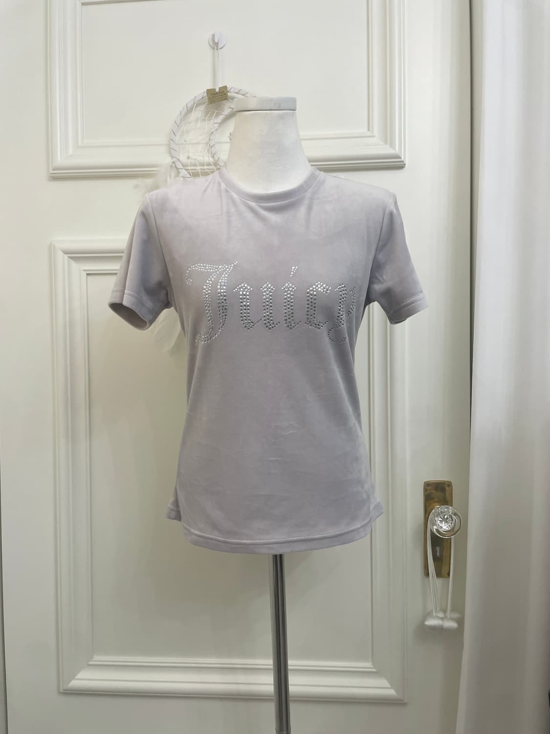 JUICY COUTURE cubic logo velvet top 상품이미지1