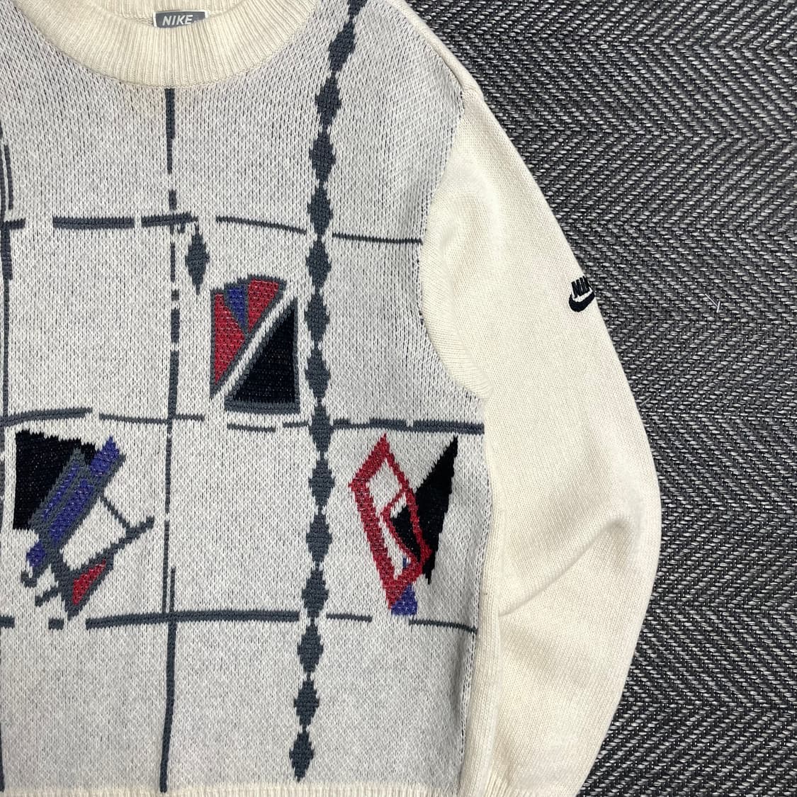 90s 나이키 올드스쿨 패턴 반폴라 니트y 5371 상품이미지3