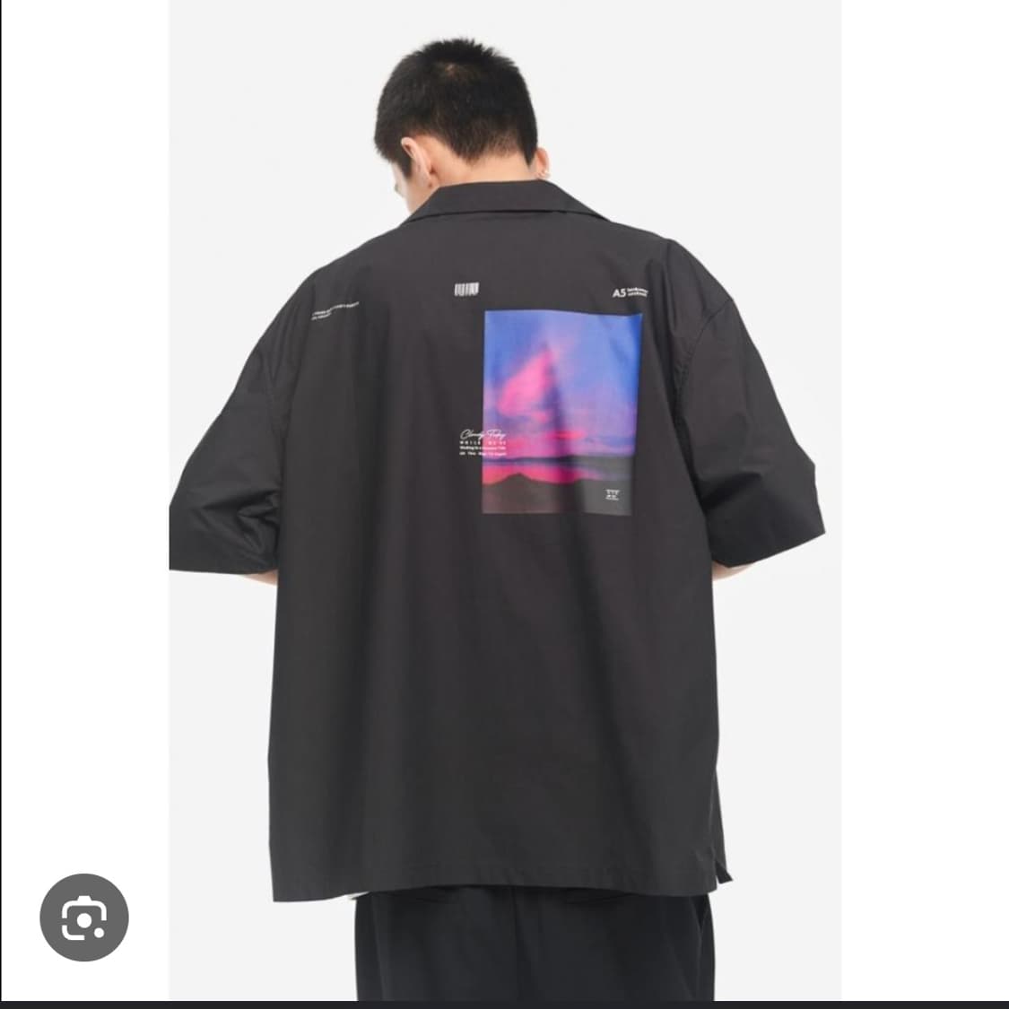 h&m 검정색 반팔셔츠 상품이미지2