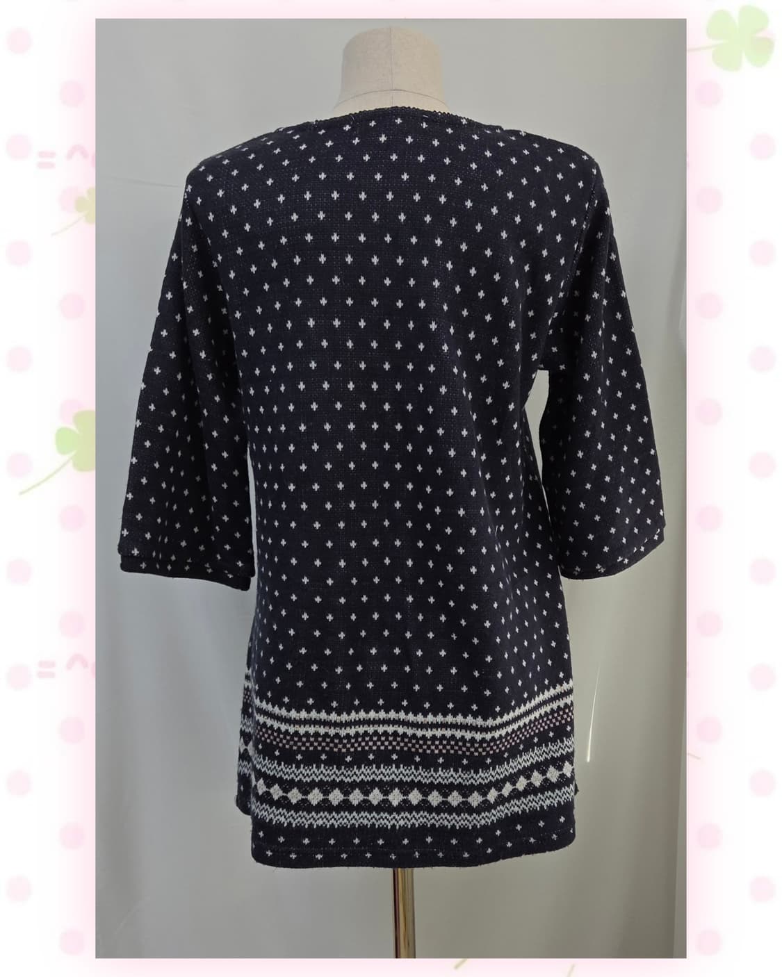 네이비 사와코 모리 폼폼이 니트 원피스 상품이미지5