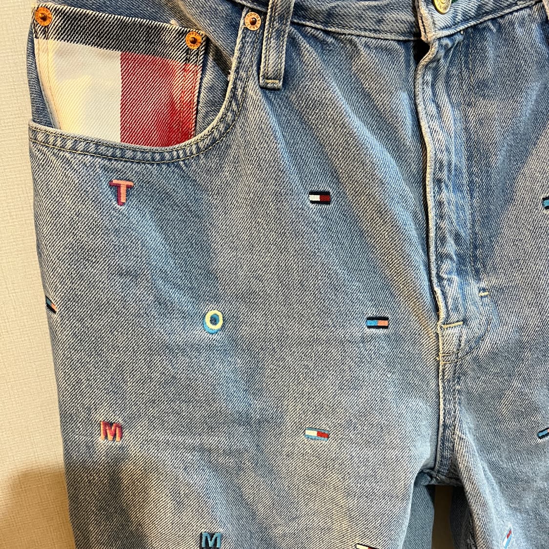(33/32 작게나옴) 타미진스 자수 패턴 데님 팬츠 청바지 상품이미지3