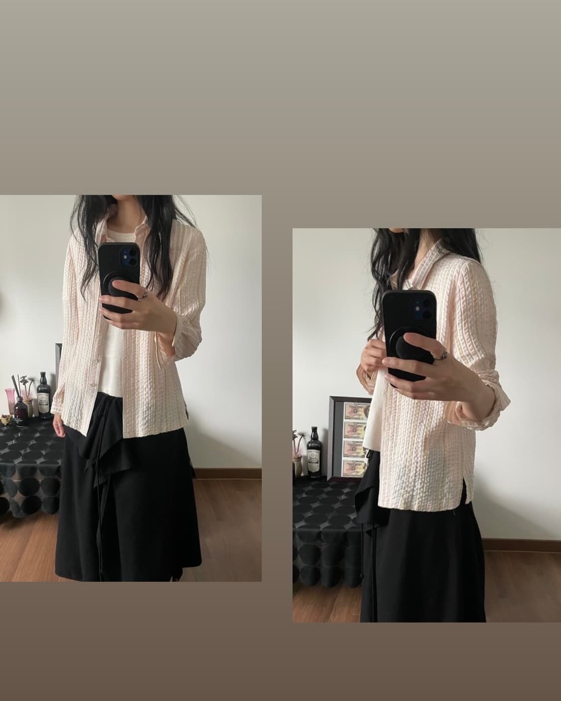 embossing stripe blouse 상품이미지7