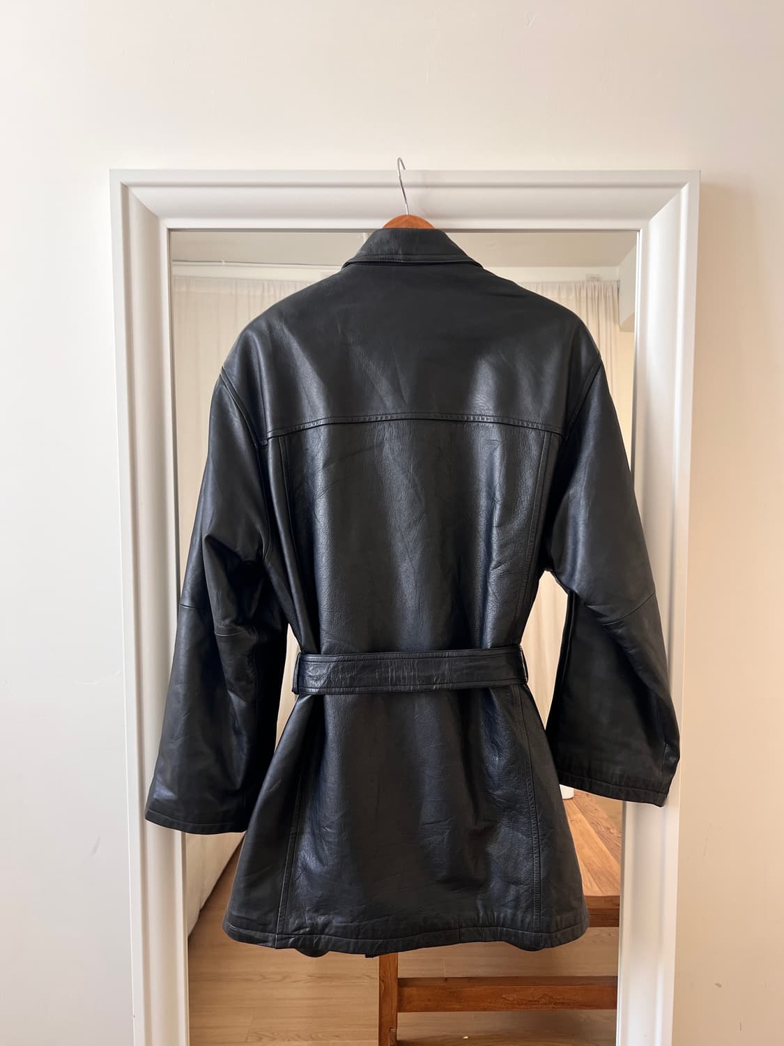 이태리 램스킨 벨티드 레더 자켓 상품이미지8