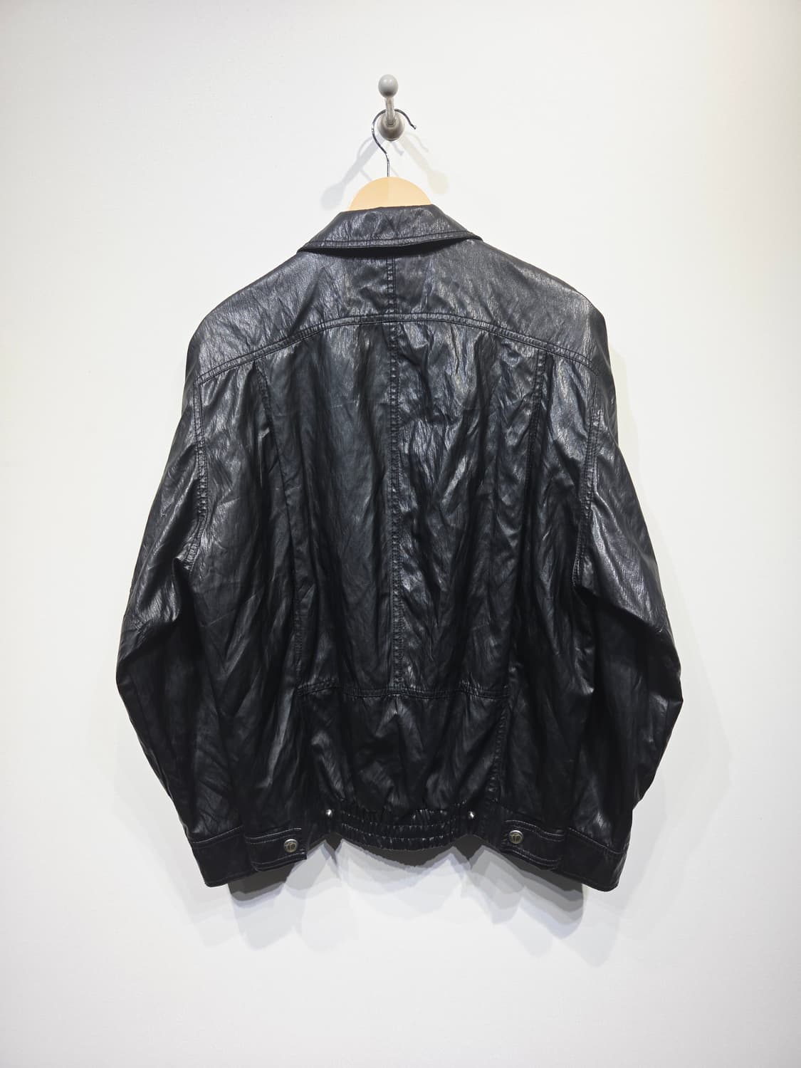 TheOpen Product 더오픈프로덕트 크링클 메탈 집업 자켓 블랙 상품이미지4