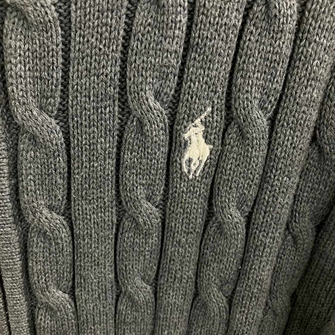 폴로 랄프로렌 그레이 케이블 니트 가디건 M 상품이미지4