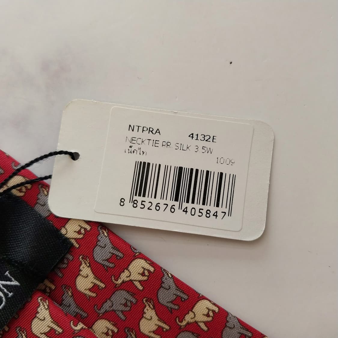 짐톰슨 실크 레드 코끼리 모티브 넥타이 9.2cm 새제품 K1658
 상품이미지8
