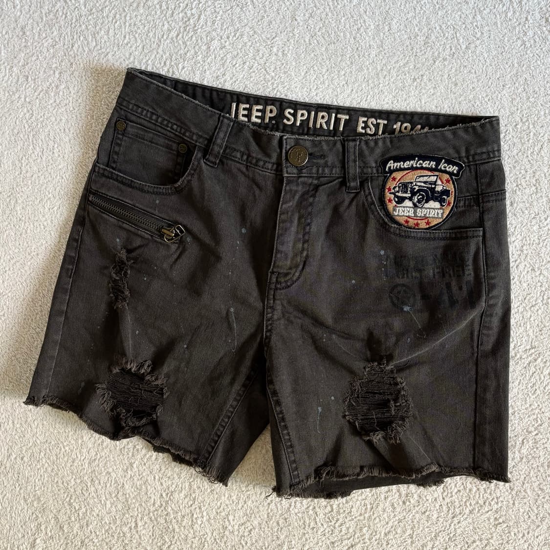 JEEP 지프 핀터깔 y2k 데님 숏팬츠 상품이미지1
