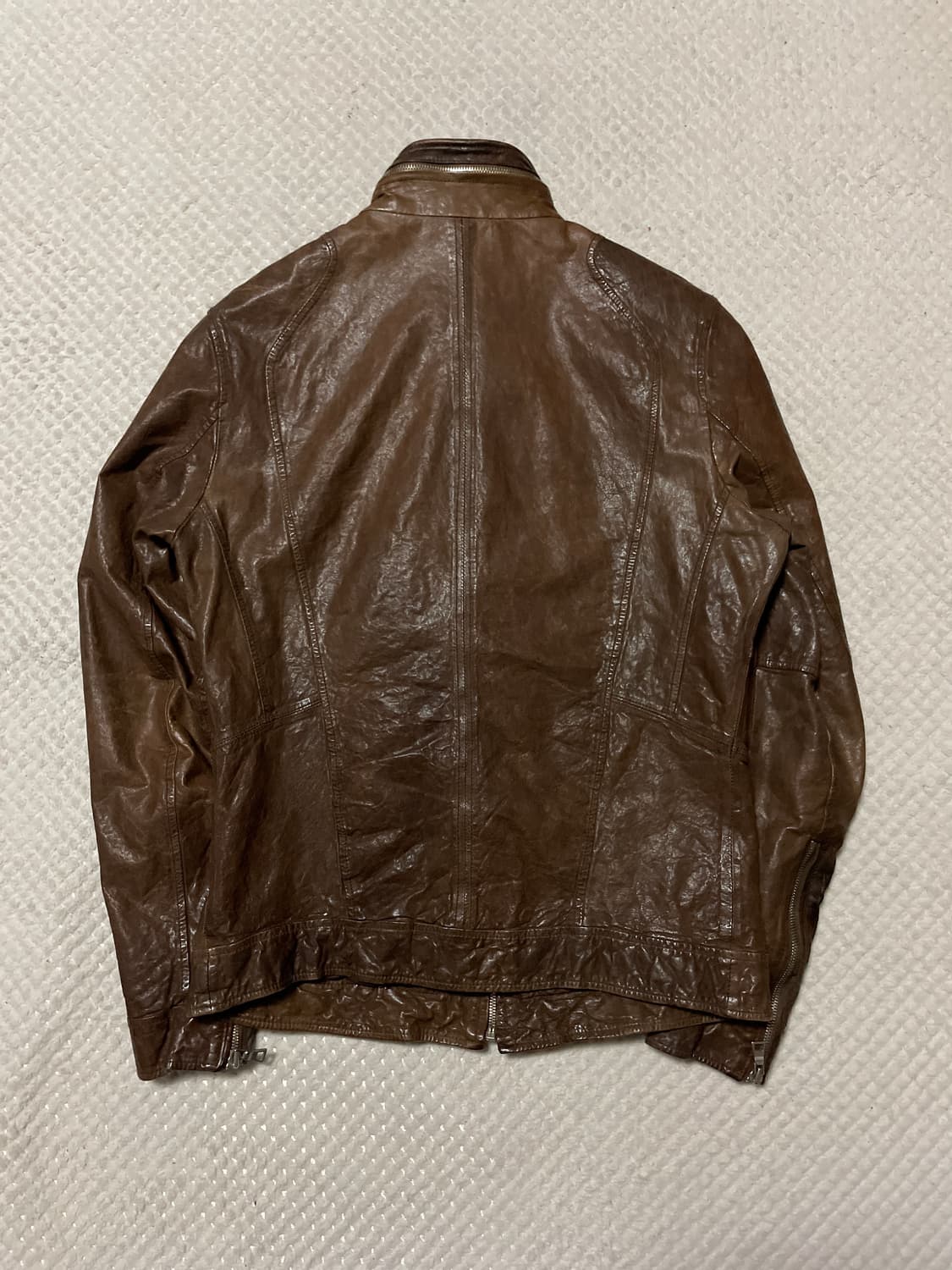 광희시장 웨스턴 무드 램스킨 양가죽 레더 자켓 브라운 상품이미지2