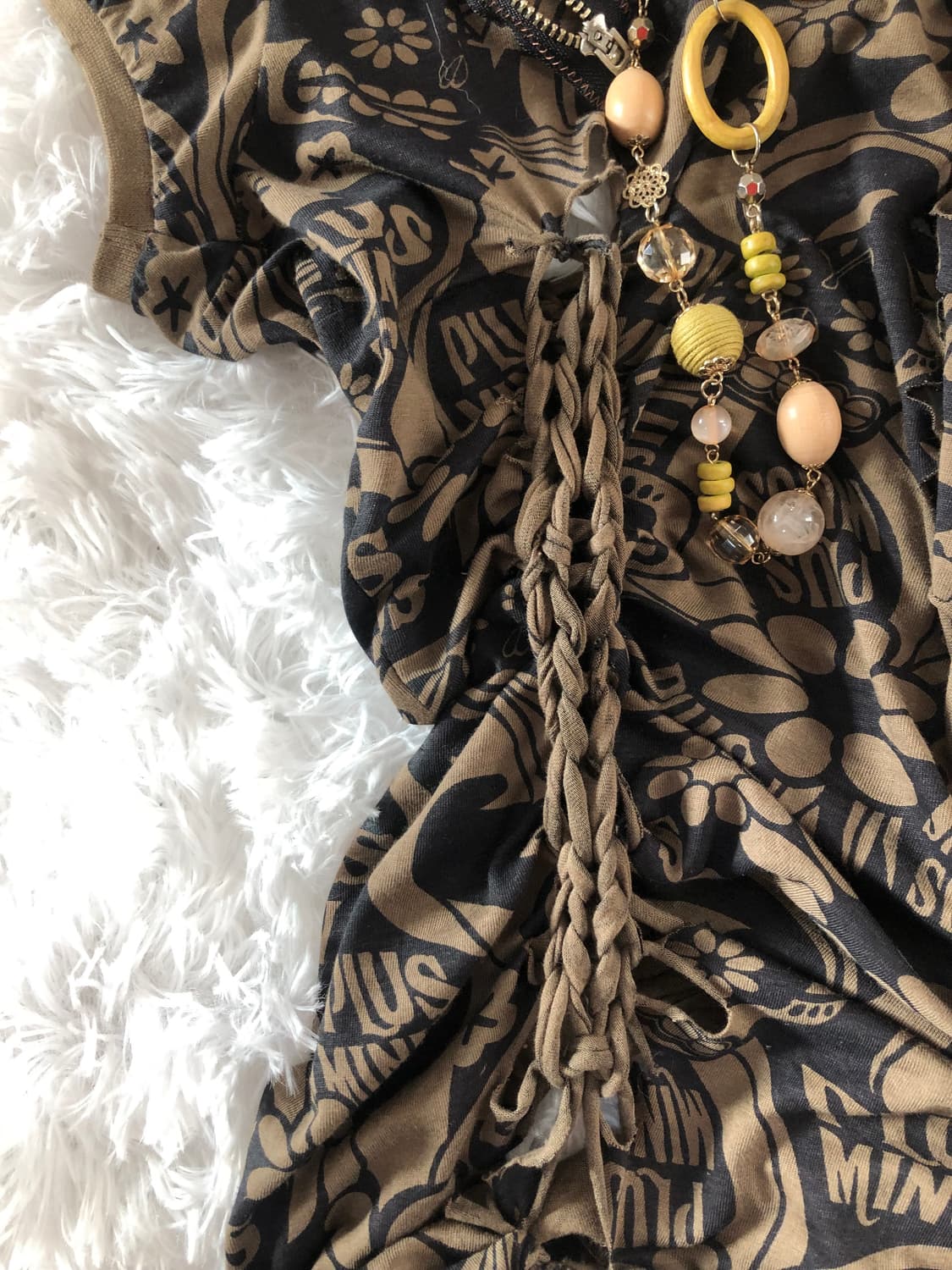 Y2K brown cutting top 상품이미지7