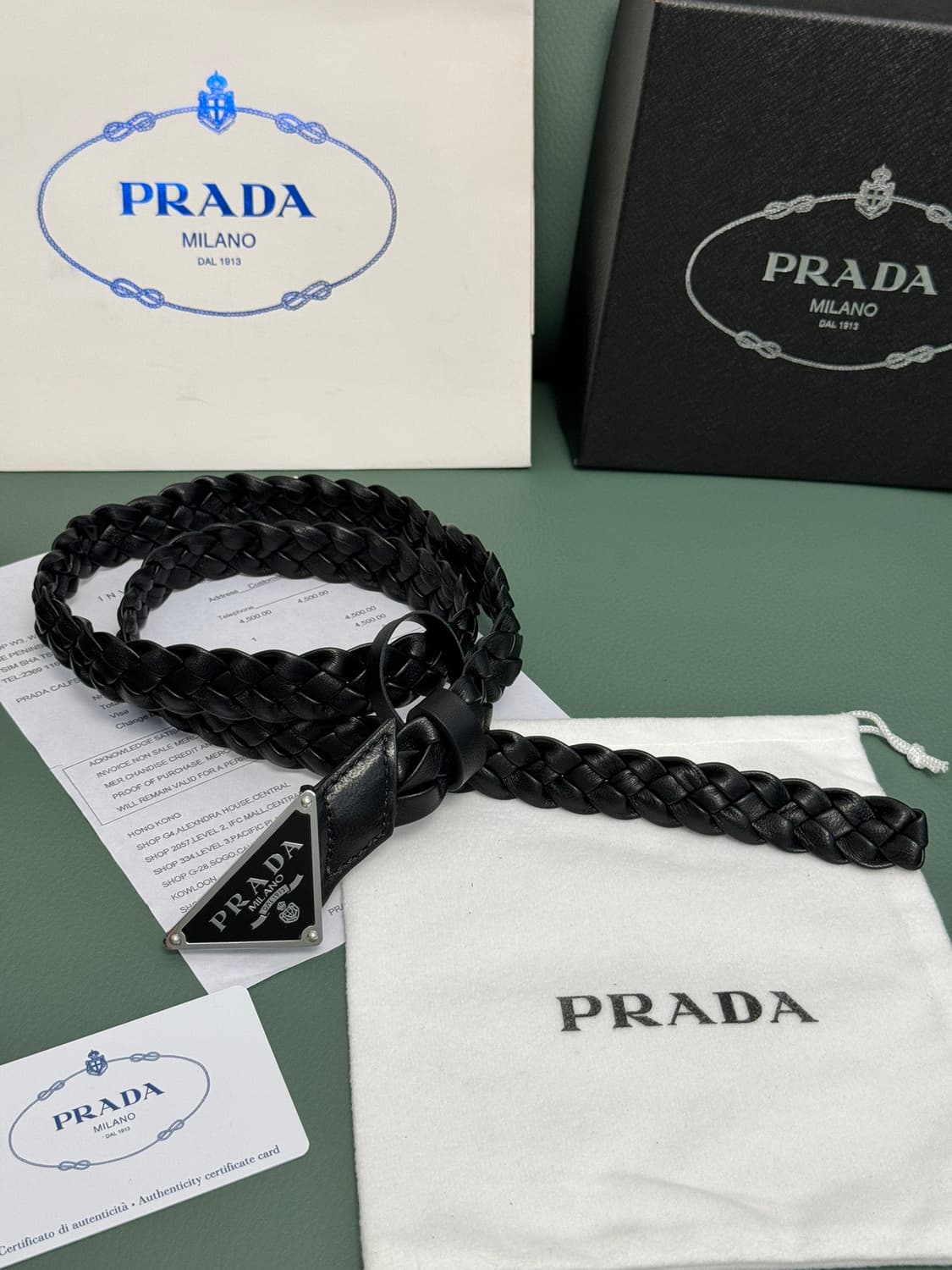 프라다 레더 벨트 블랙 상품이미지5