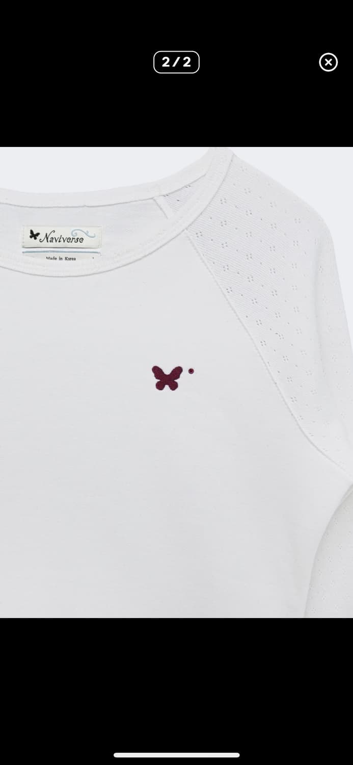 나비버스 레글런 티셔츠 화이트 상품이미지2