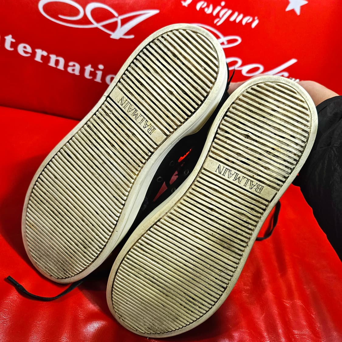 발망(Balmain) 가죽 스웨이드 하이탑 스니커즈 43size 상품이미지5