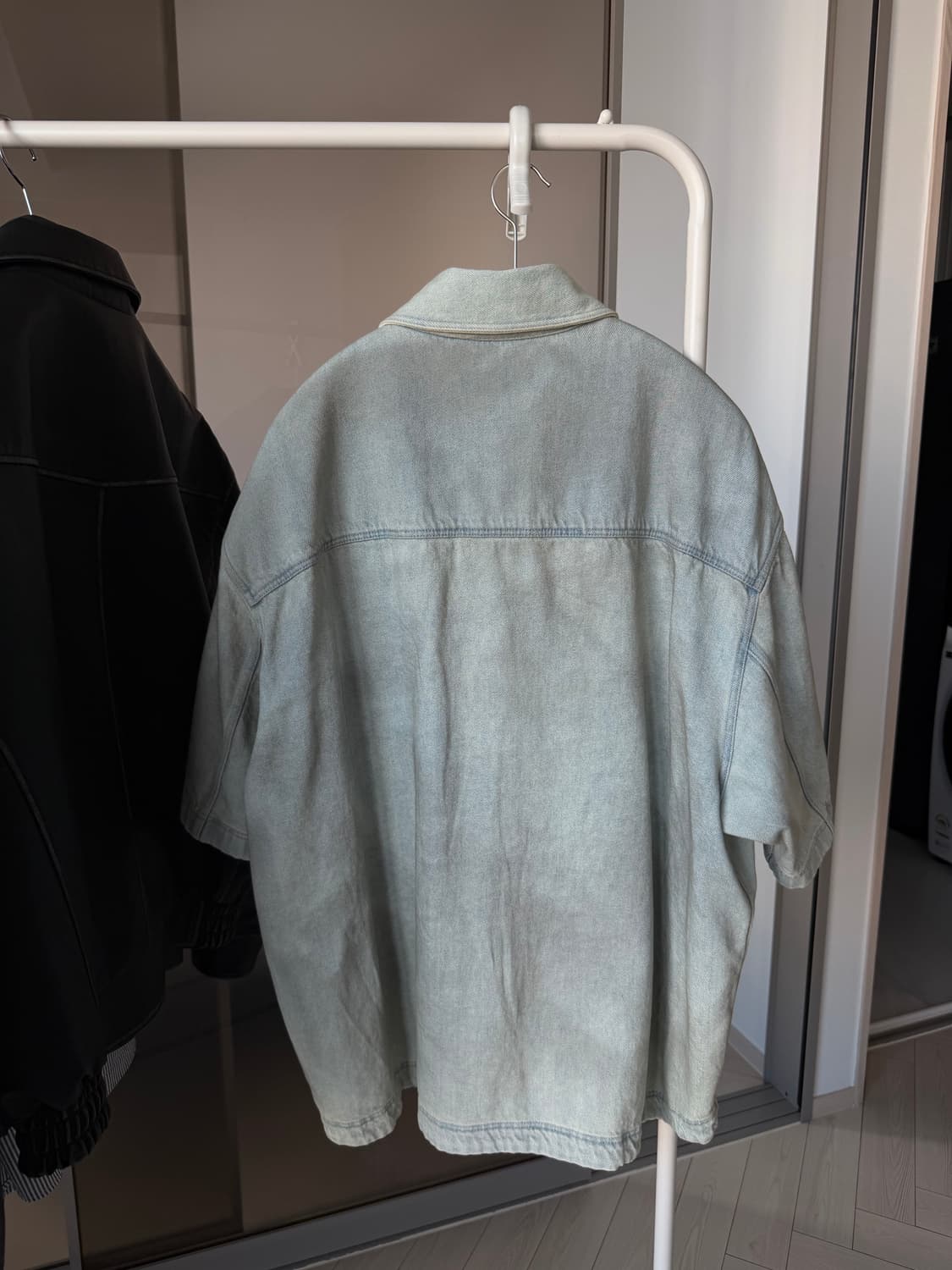 엘무드 (48)타임리스 데님 하프 셔츠 어글리섀도우 빈티지셔츠 상품이미지2