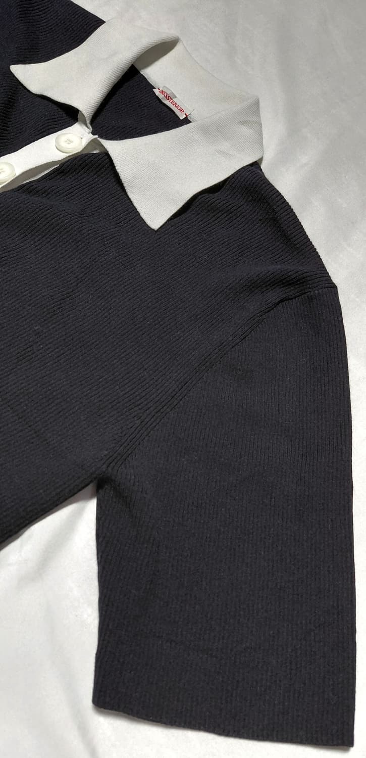 [DRESSTERIOR] 드레스테리어 배색 버튼 포인트 니트 폴로 (38 상품이미지4