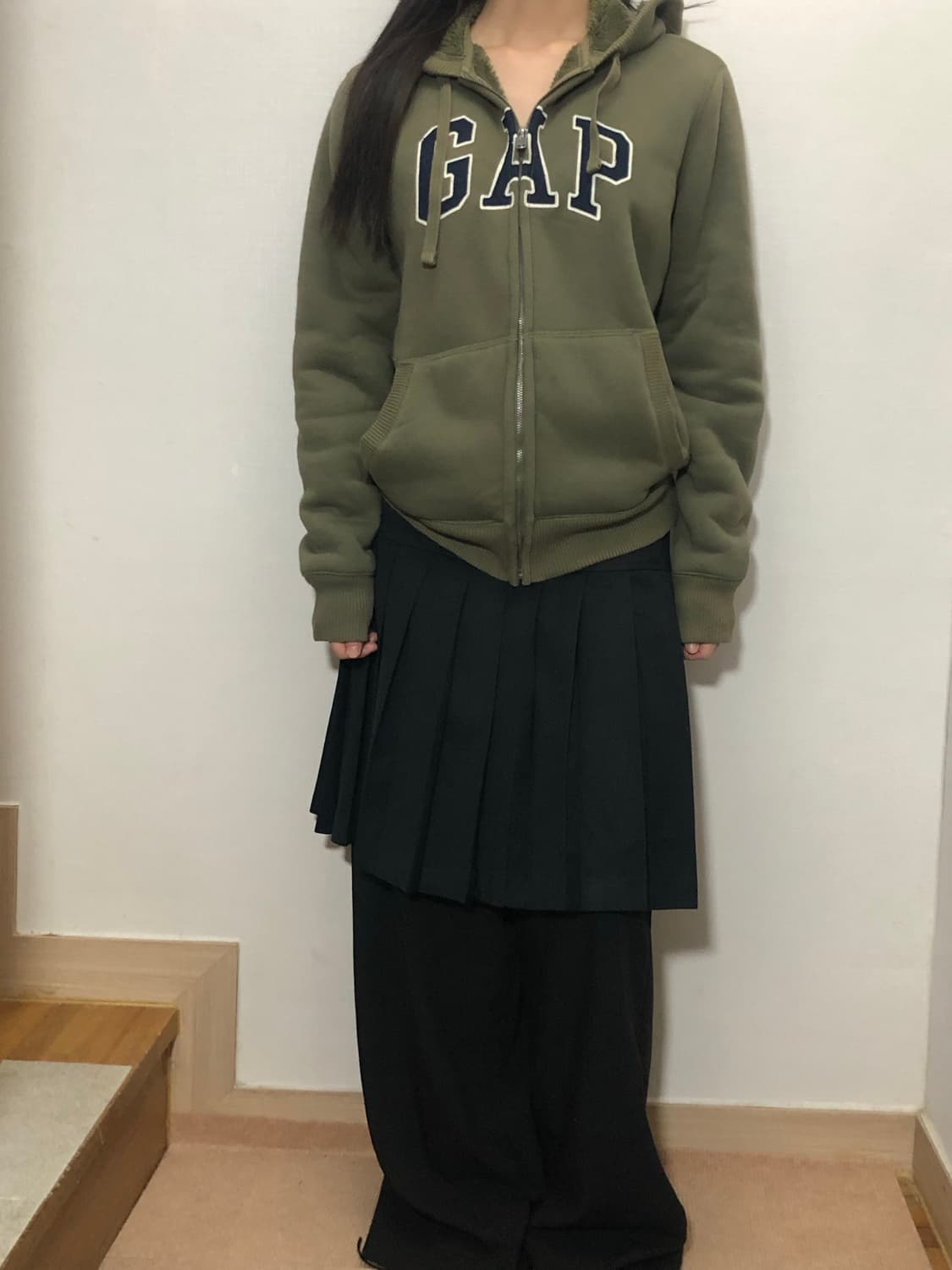 빈티지 갭 카키 후드집업 상품이미지6