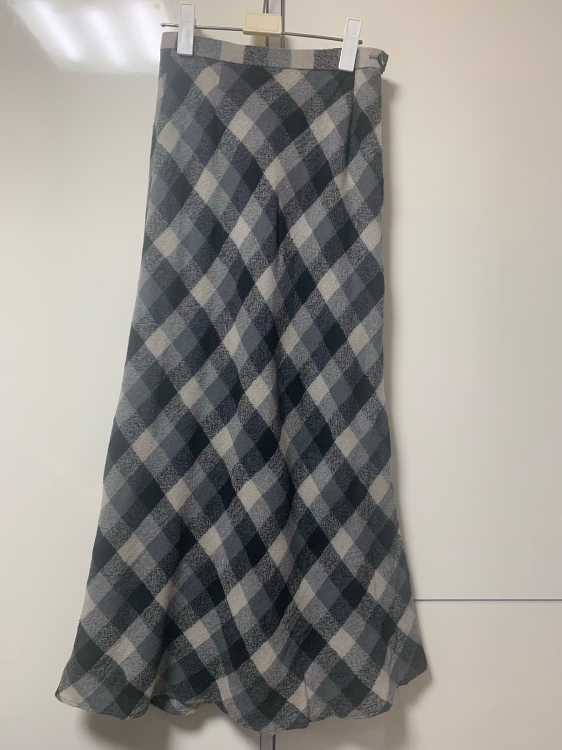 일본빈티지 모리걸 체크 롱스커트 상품이미지2
