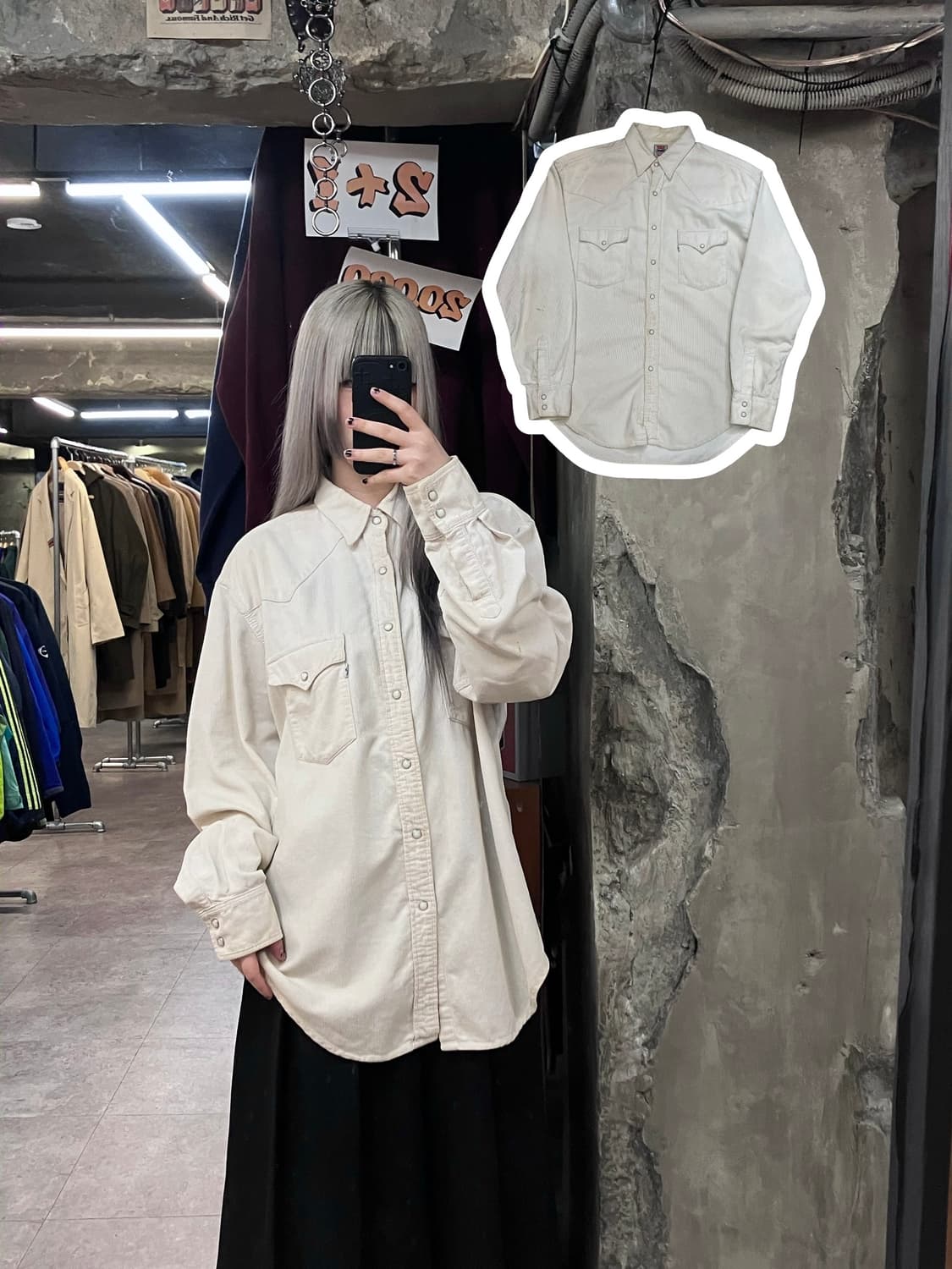 리바이스 바스토우 웨스턴 셔츠 베이지 XL  #csz3535 상품이미지1