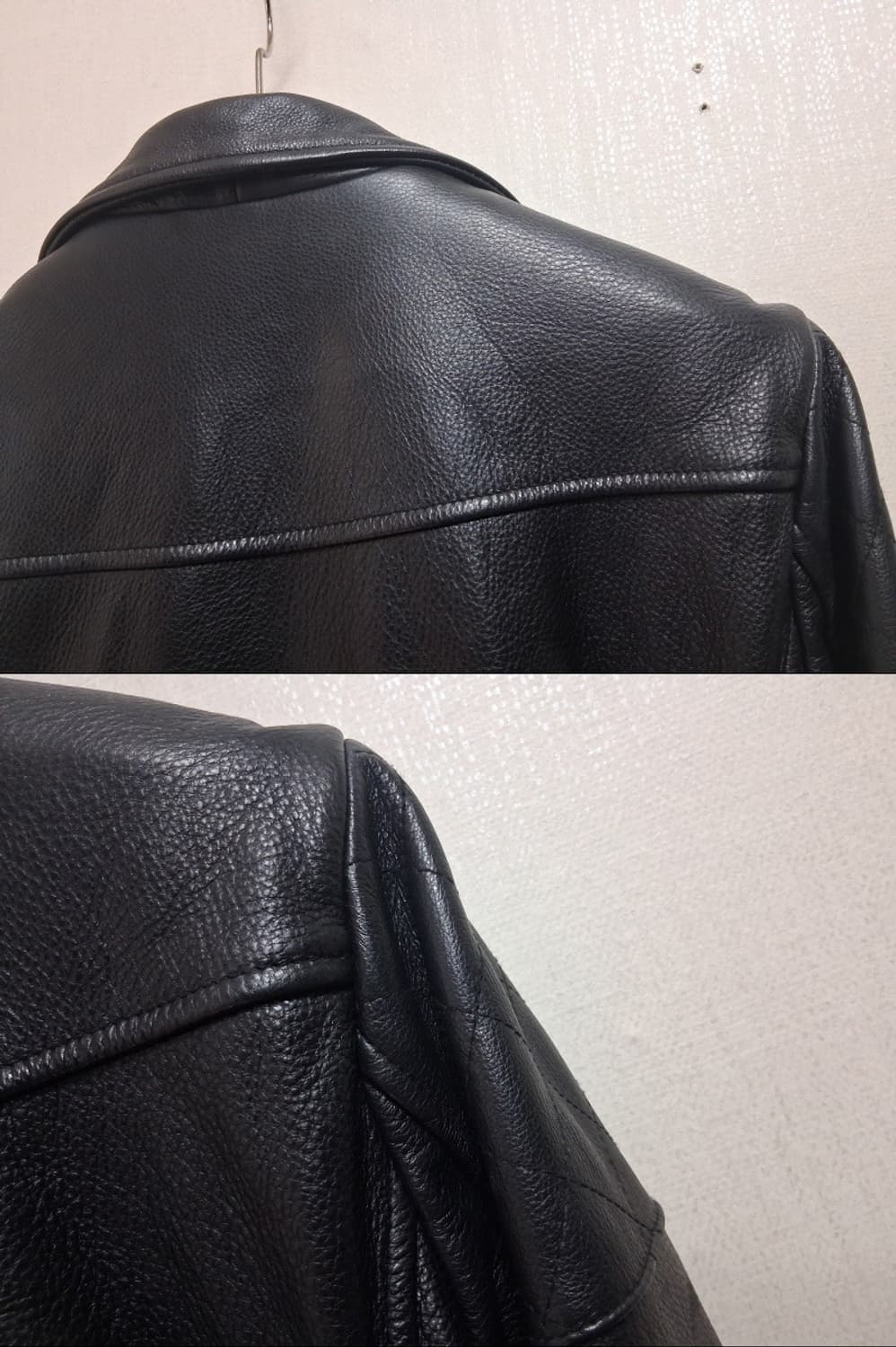 Vivastudo  검정소가죽 라이더쟈켓 천연소가죽 남성95 여성크게 6 상품이미지6
