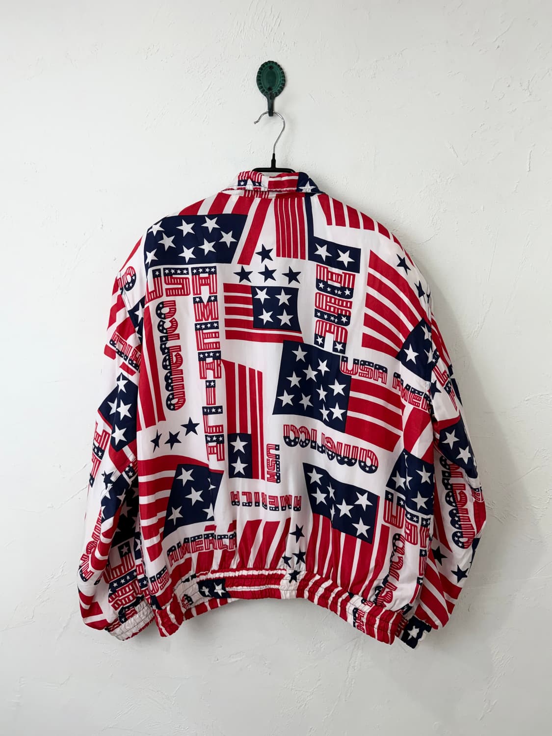 90s 빈티지 아메리칸 플래그 실크 블루종 상품이미지4