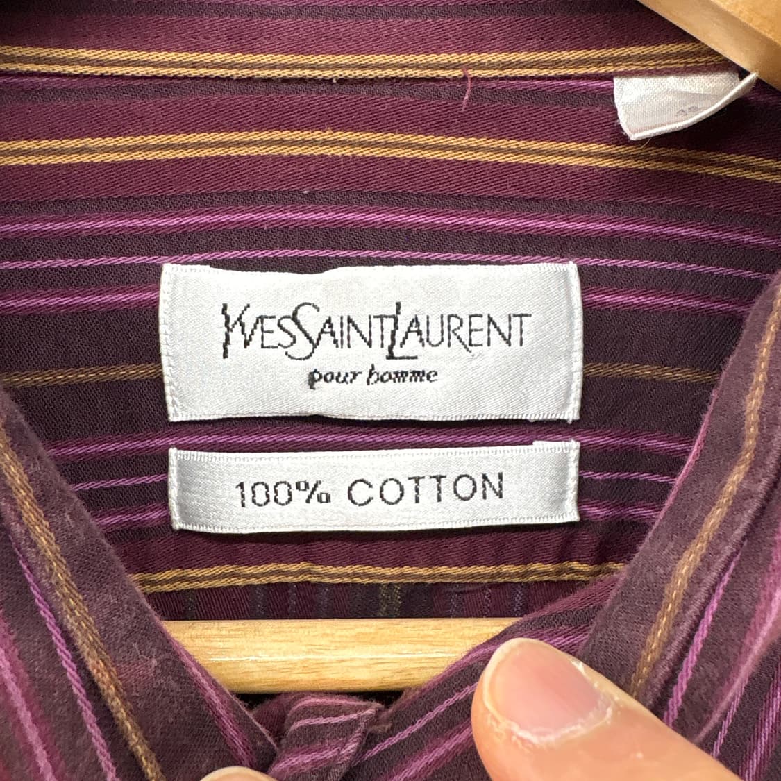 입생로랑 퍼플 스트라이프 남방 셔츠 남성 XL 상품이미지3