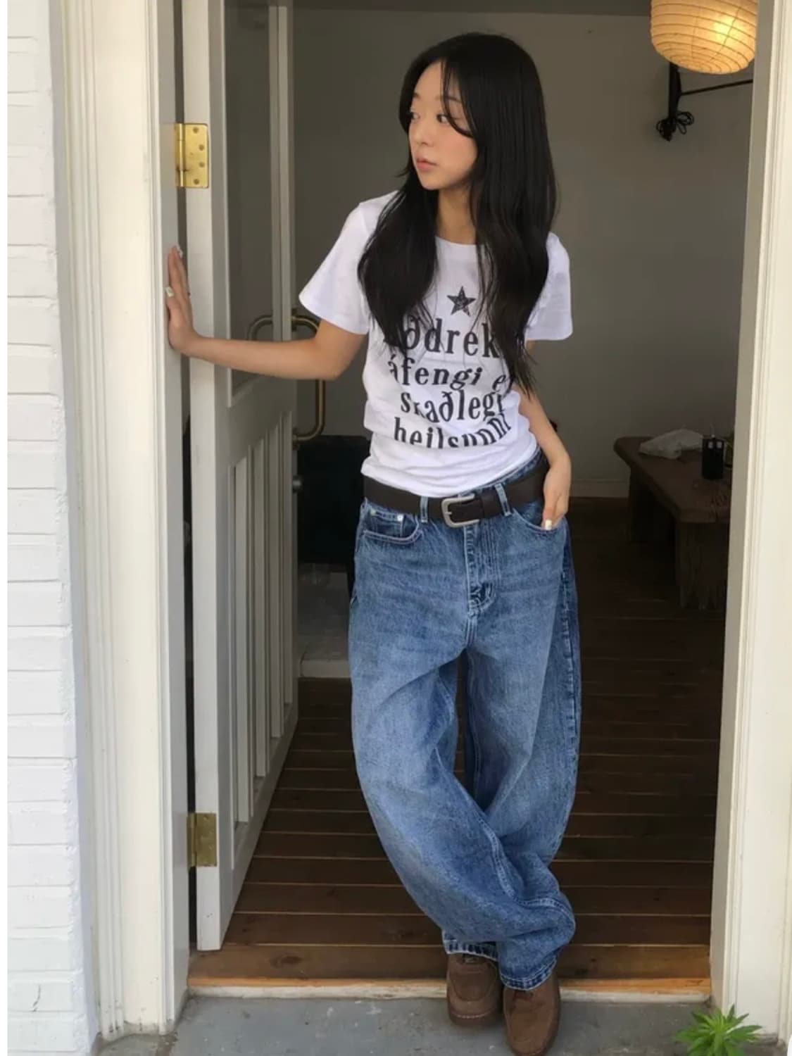 커브드핏 블루 데님팬츠 상품이미지2