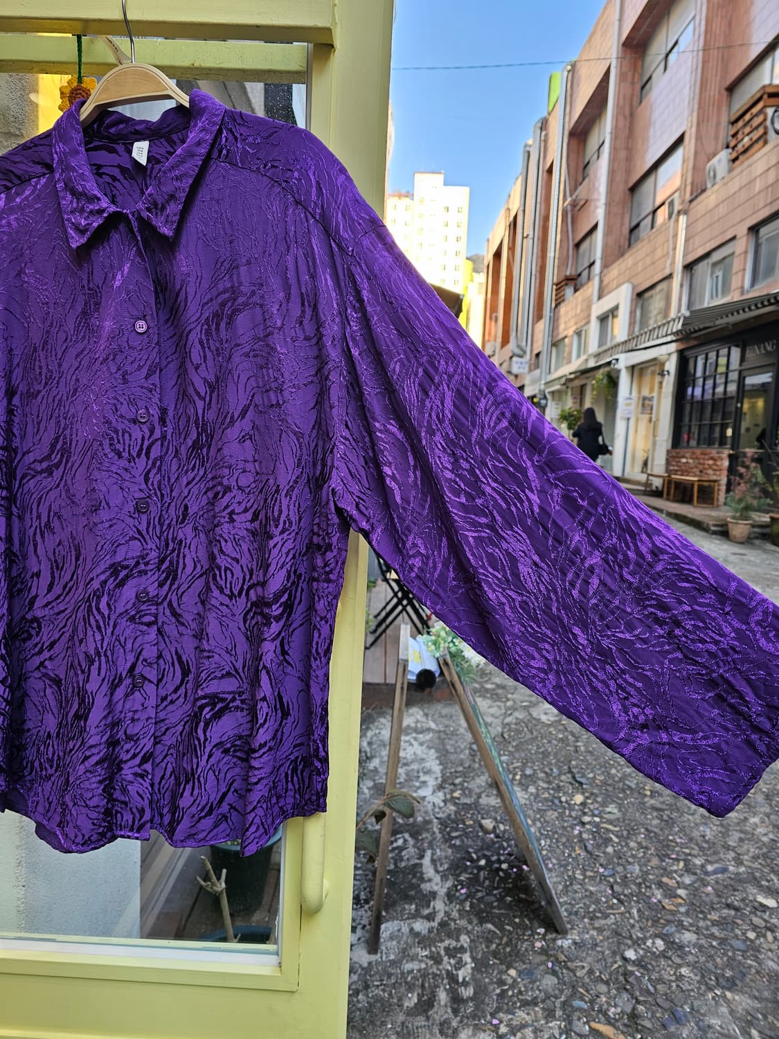 Japan 퍼플 마블링 블라우스 상품이미지3