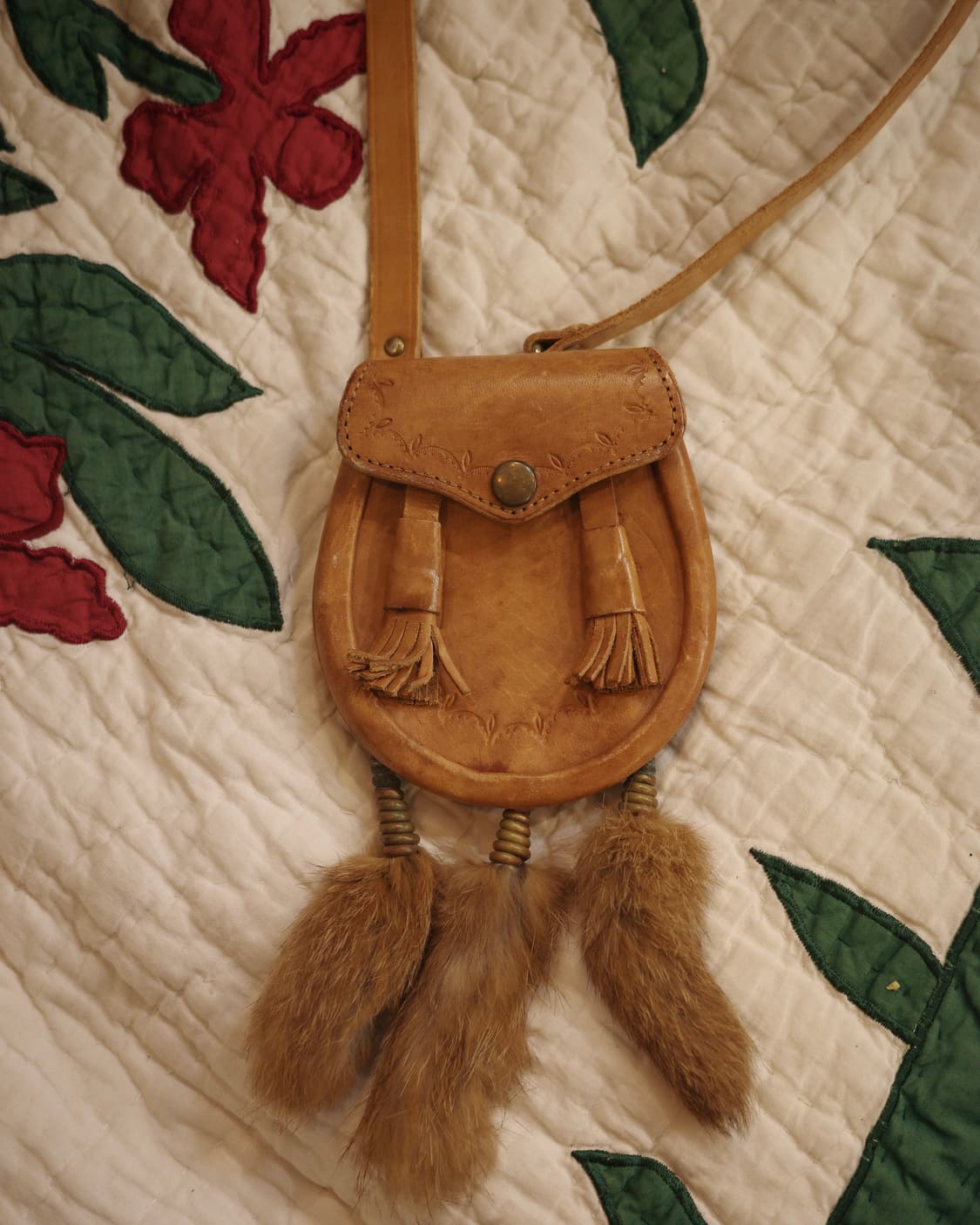 빈티지 mens bigi 레더 래빗 테슬 웨이스트백 상품이미지2