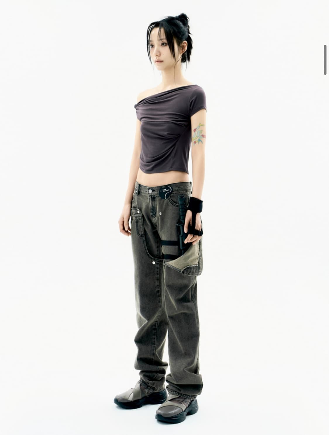 Detachable Button Denim Pants / Khaki 상품이미지1