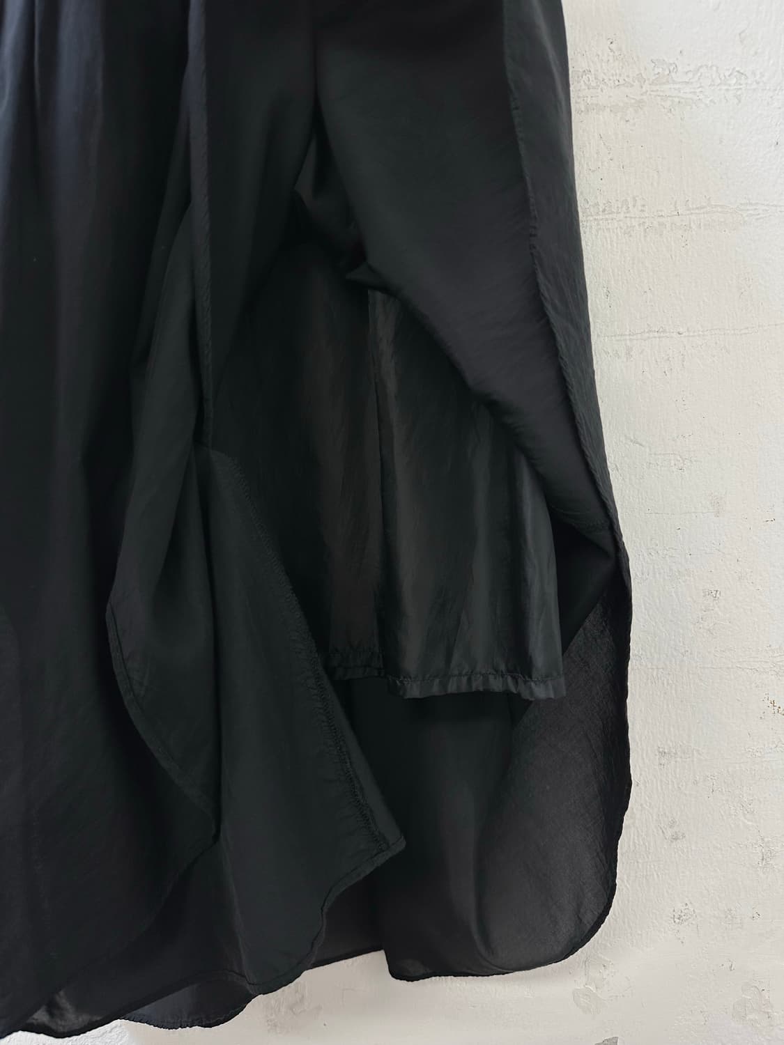 일본빈티지 Simplicite 블랙 레이어드 쉬폰 언발 드레이프 스커트 상품이미지4