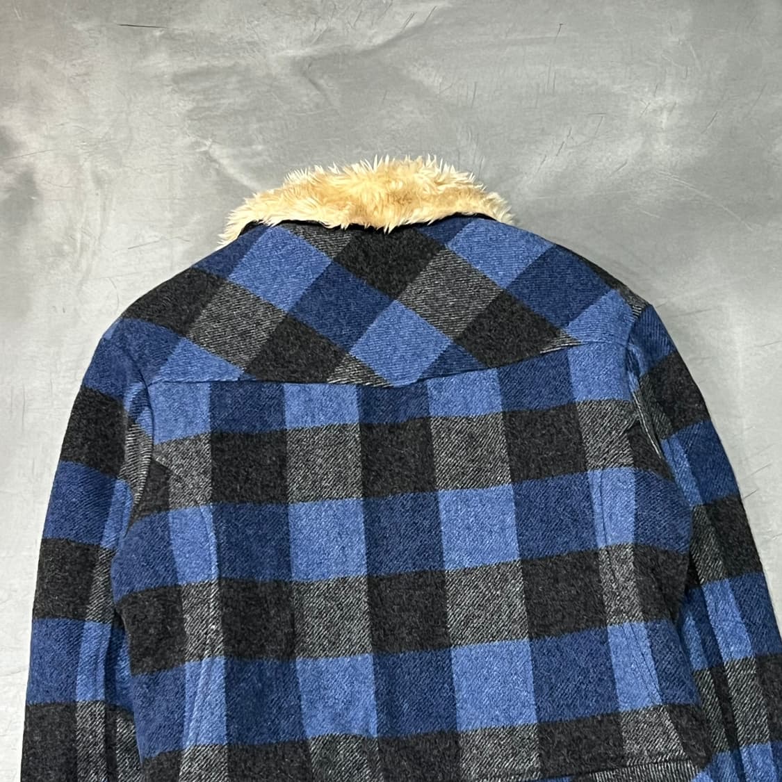  리바이스 울 혼방 퍼 카라 체크 자켓 y15742 상품이미지5